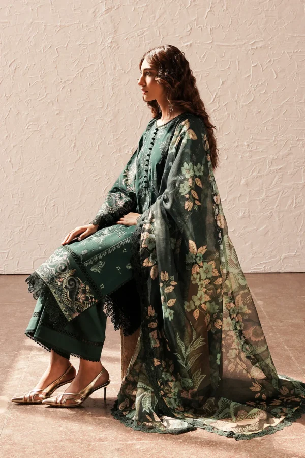 Alternative view of Chikankari Lawn '24 by Afrozeh | Viridian