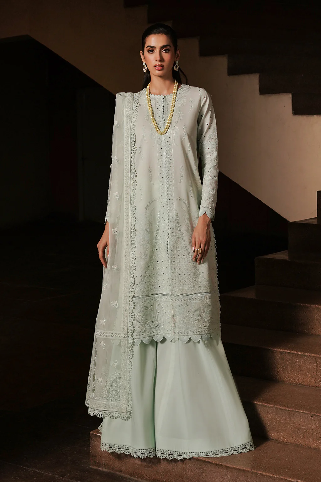 Chikankari Lawn '24 by Afrozeh | Celadon