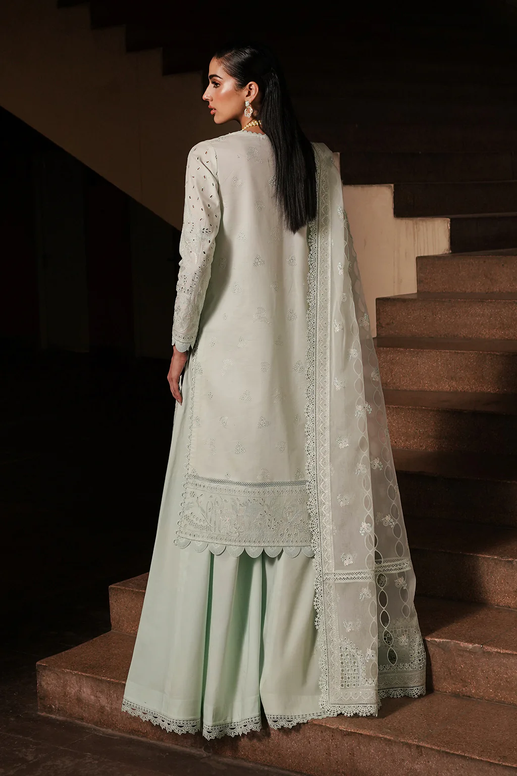 Chikankari Lawn '24 by Afrozeh | Celadon - Image 4