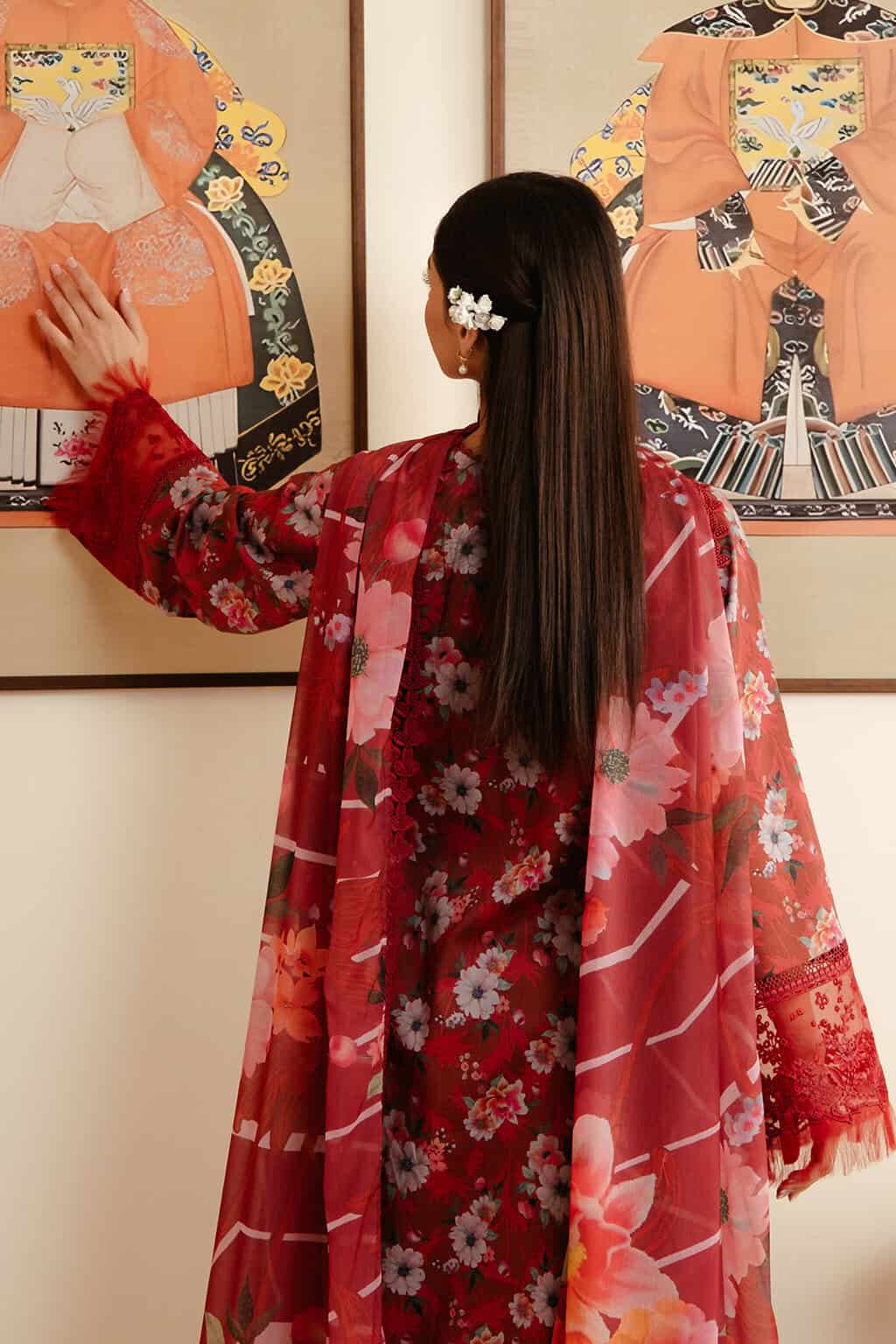 Afrozeh Malina Lawn 2024 | Karis - Image 4