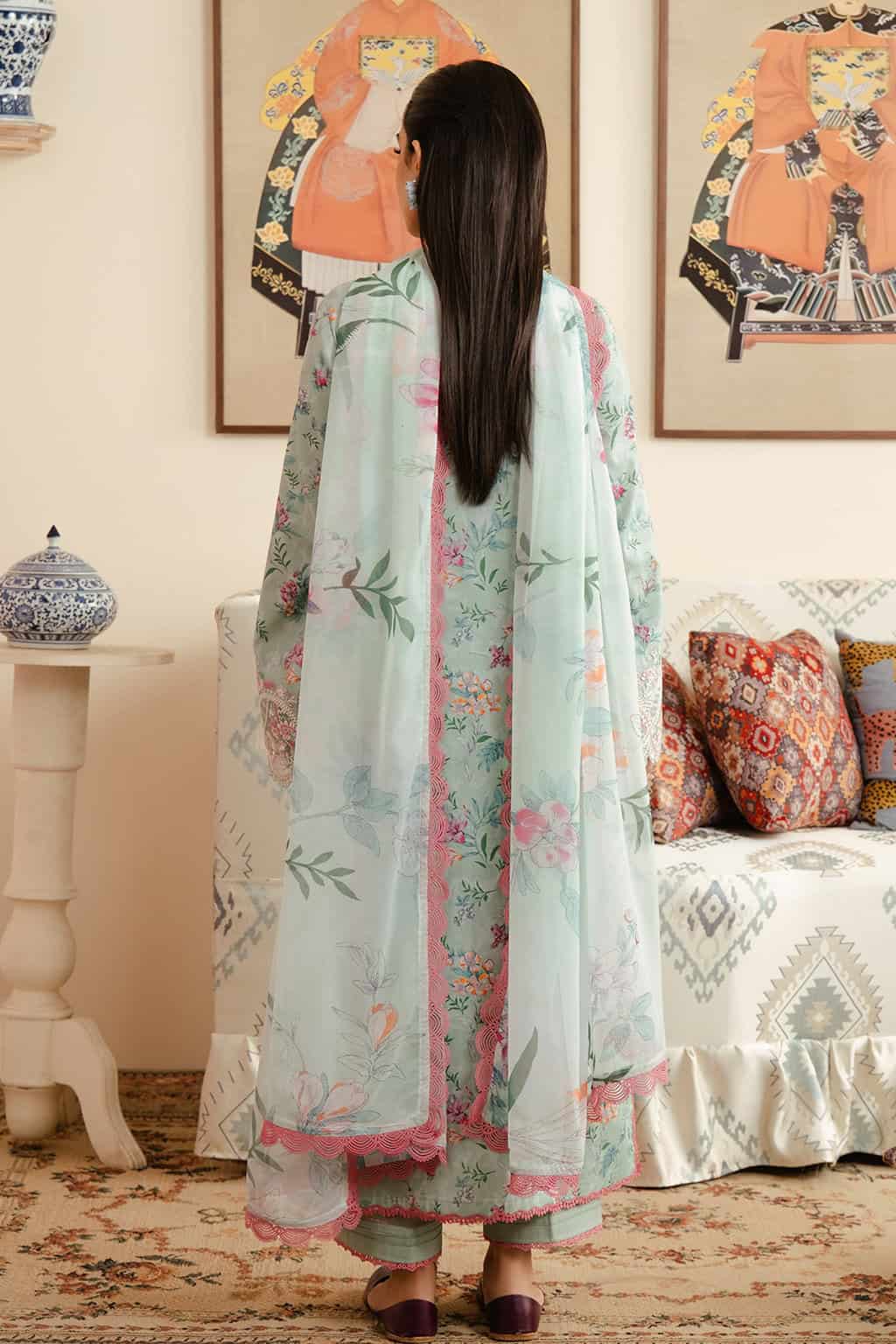 Afrozeh Malina Lawn 2024 | Aruna - Image 2