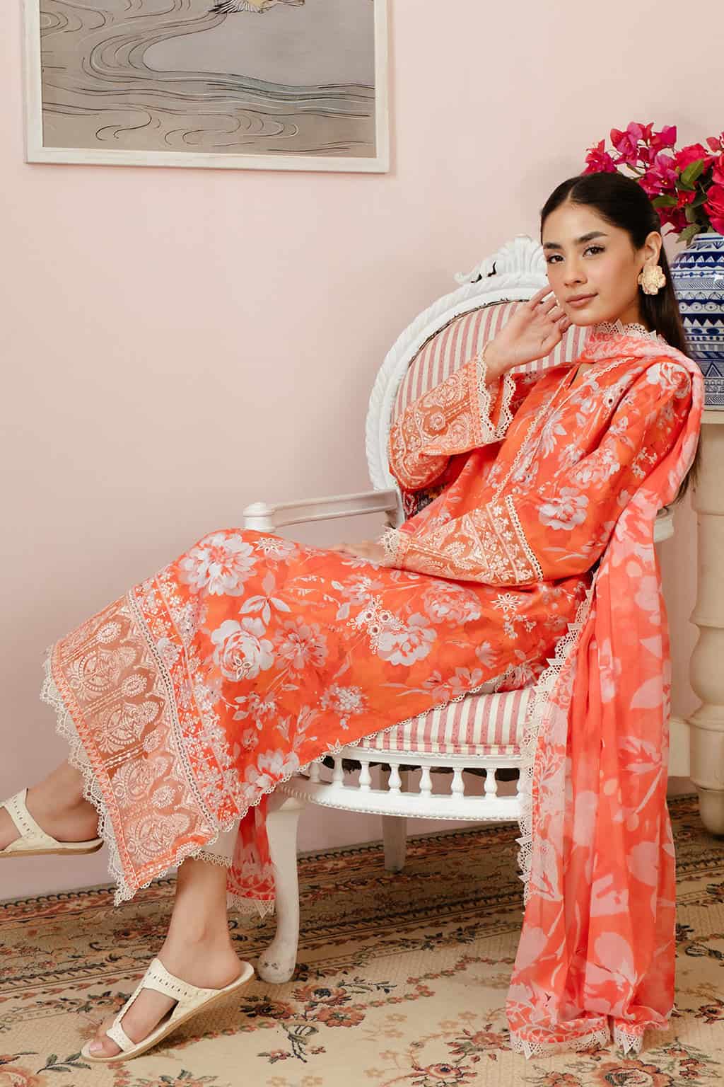 Afrozeh Malina Lawn 2024 | Azlin - Image 4