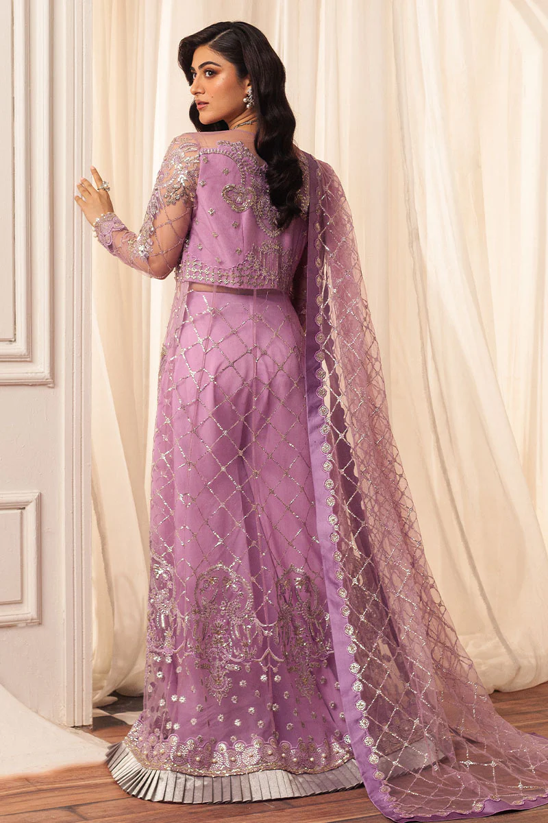 Hemline Aura Debut Wedding Unstitched by Mushq | Heather - Image 5