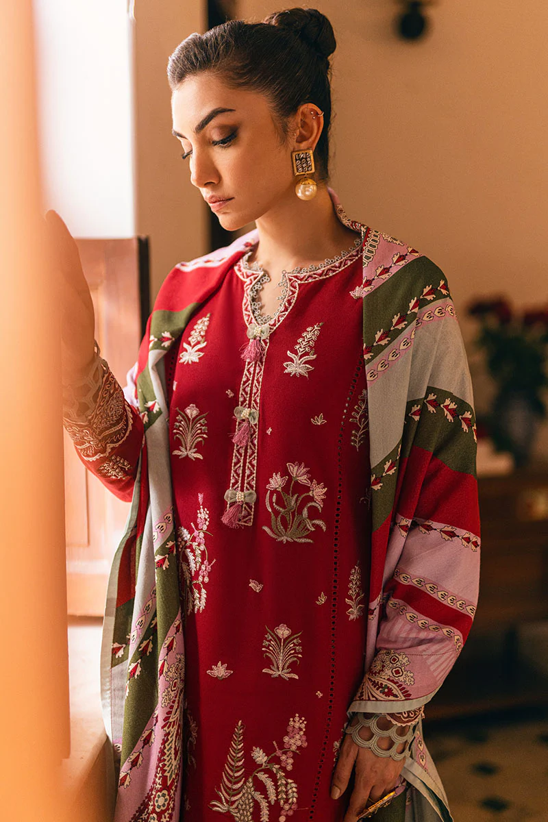 Mushq Hemline Winter Karandi | Velvet Rose - Image 4