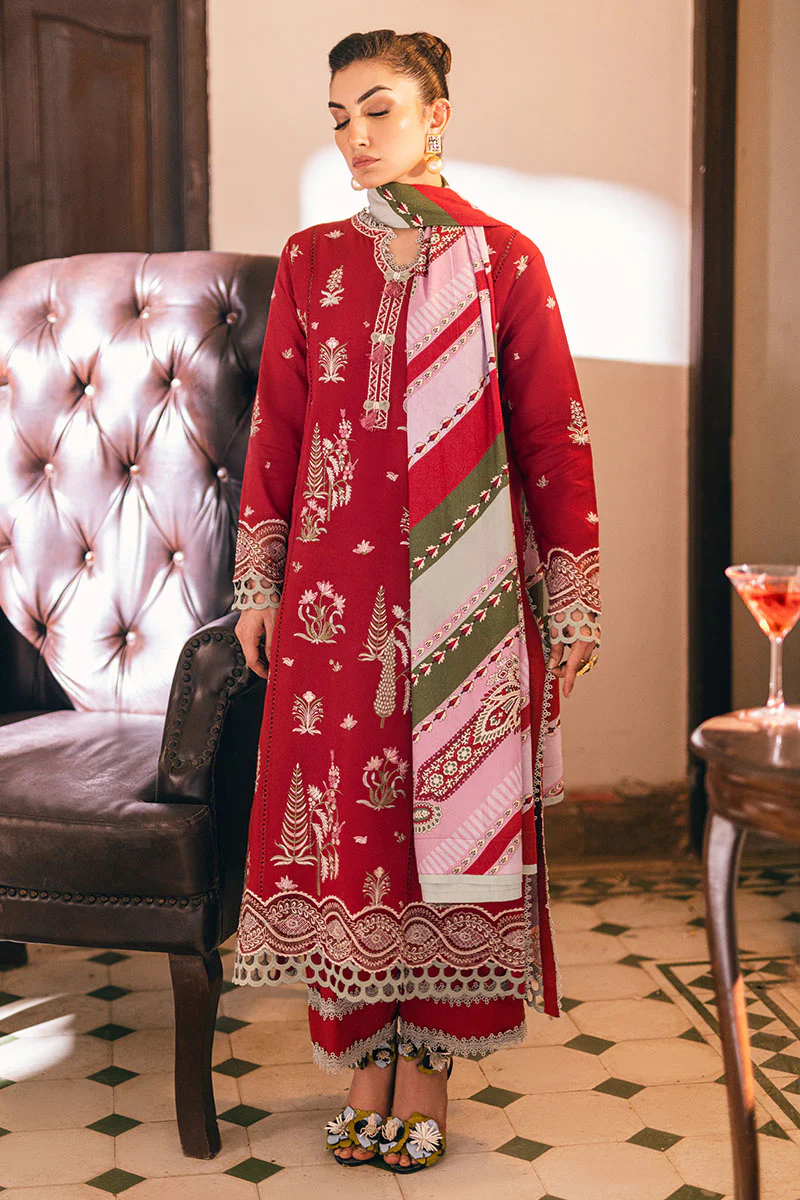 Mushq Hemline Winter Karandi | Velvet Rose - Image 2