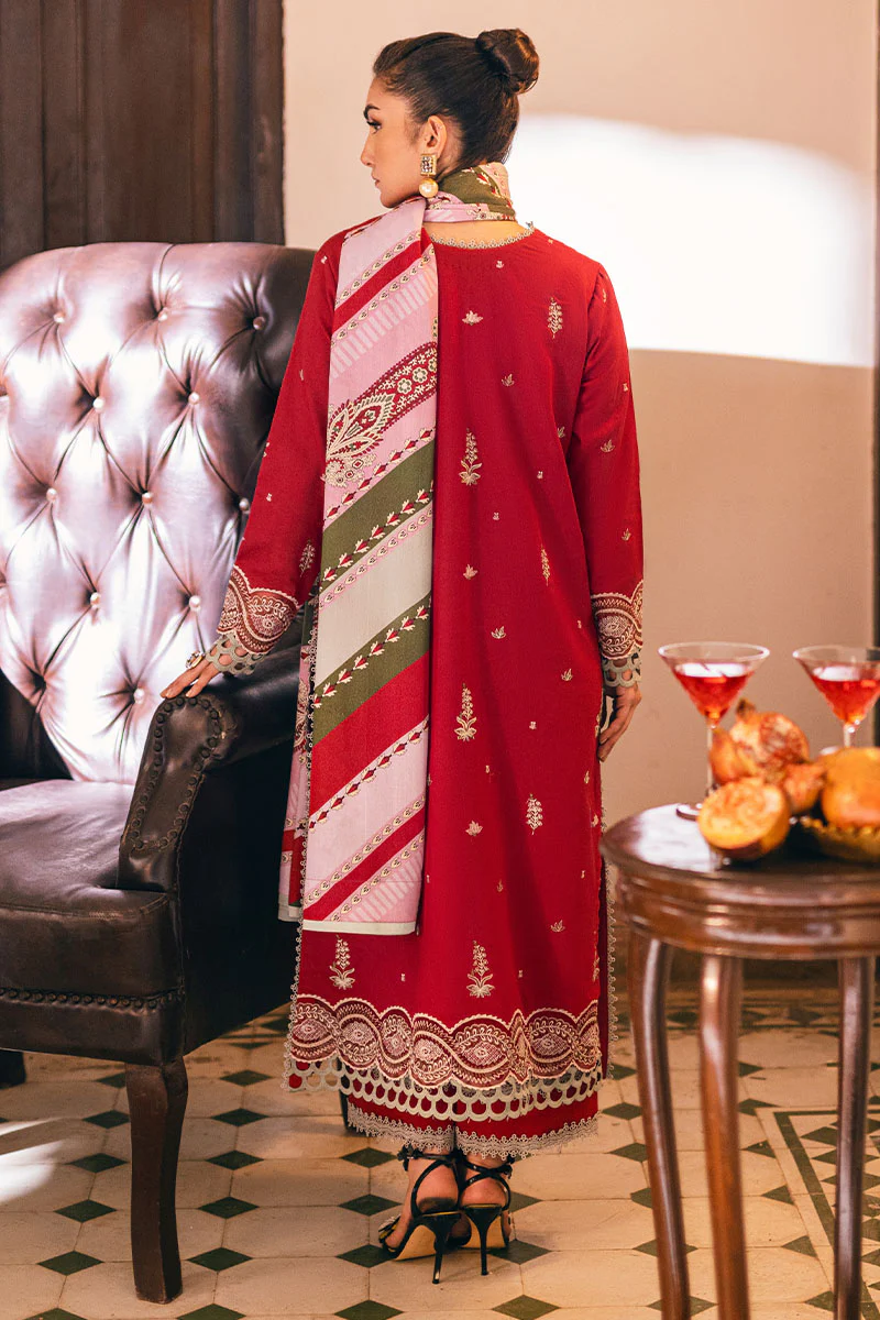 Mushq Hemline Winter Karandi | Velvet Rose - Image 3