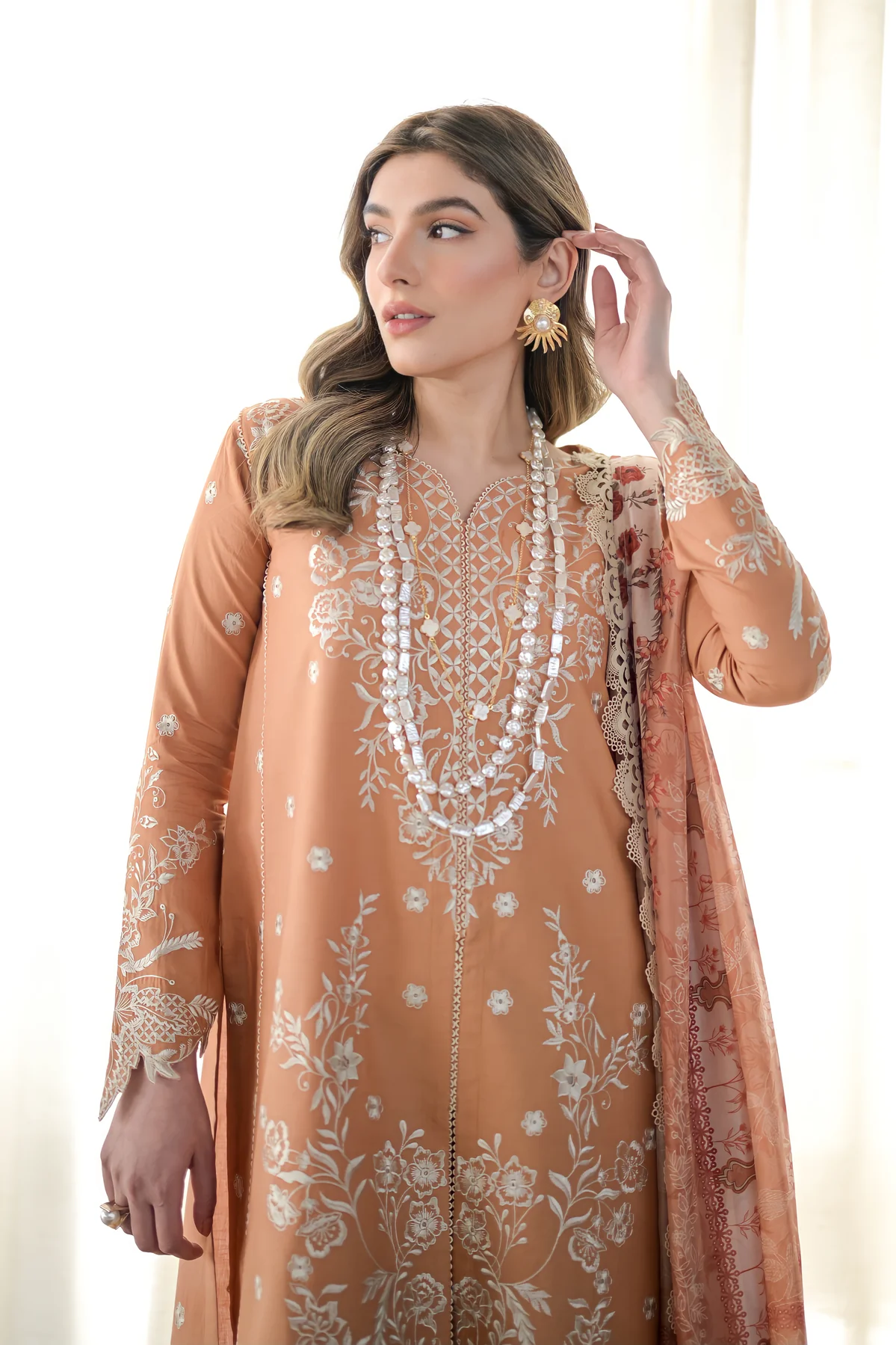 Zaib Festive Lawn | NEL-24614 - Image 2