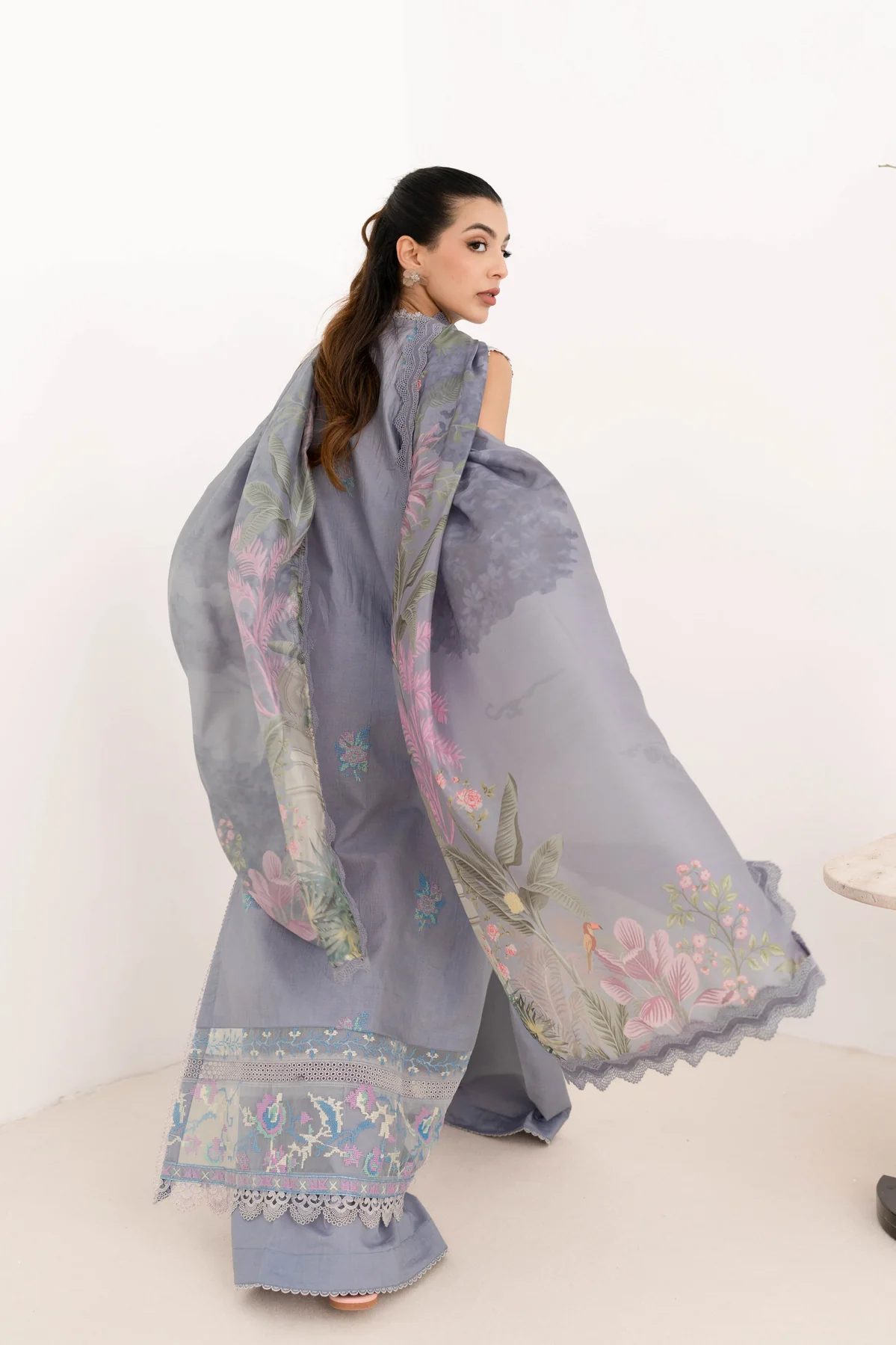 Zaib Festive Lawn | NEL-24615 - Image 3