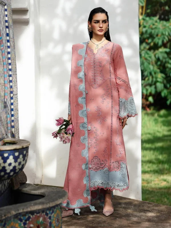 Qalamkar Qline Embroidered Linen || KL-10 FAYE