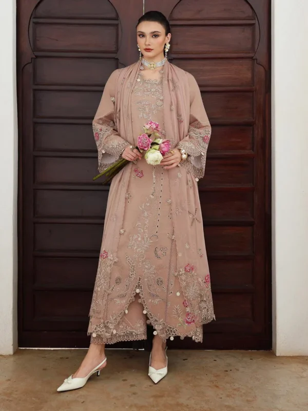 Qalamkar Qline Embroidered Linen || KL-14 DUSK