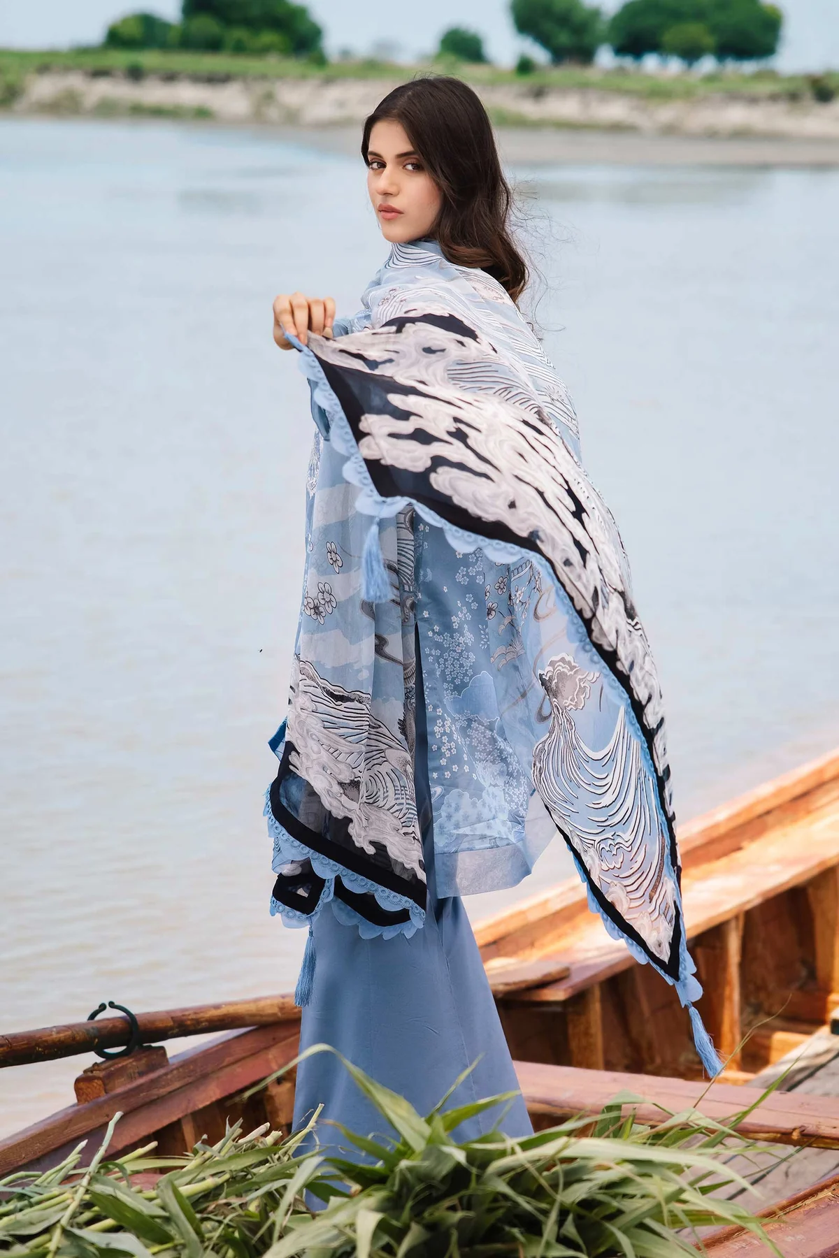 Maria.B M.Basics Embroidered Lawn 2024 | 403-A - Image 2