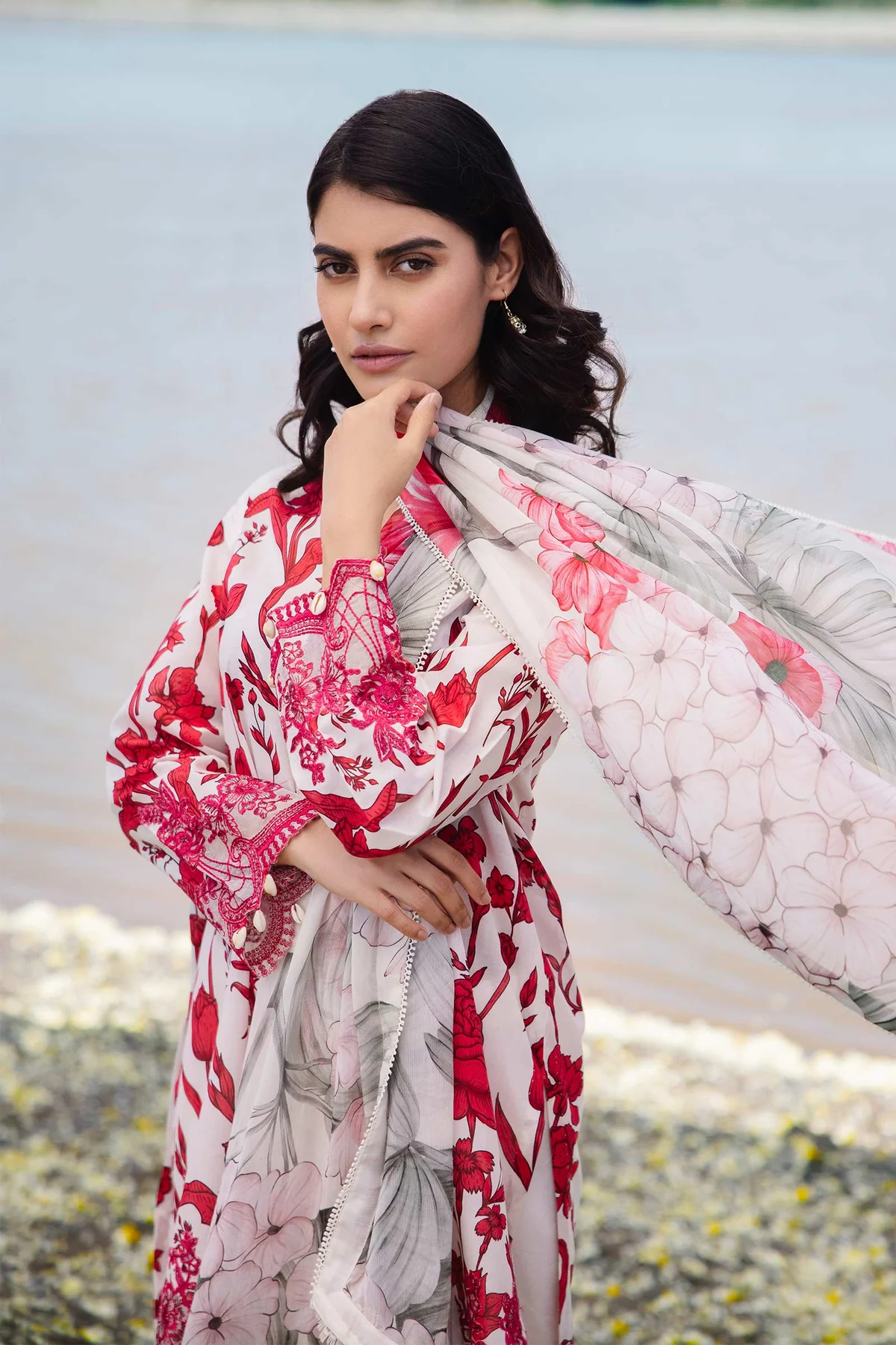 Maria.B M.Basics Embroidered Lawn 2024 | 405-A - Image 3