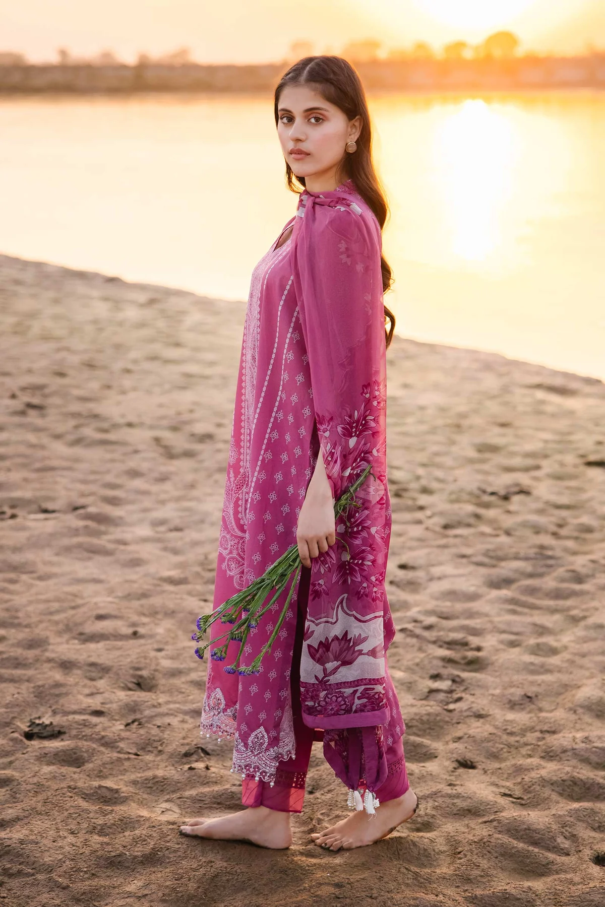 Maria.B M.Basics Embroidered Lawn 2024 | 408-B - Image 2