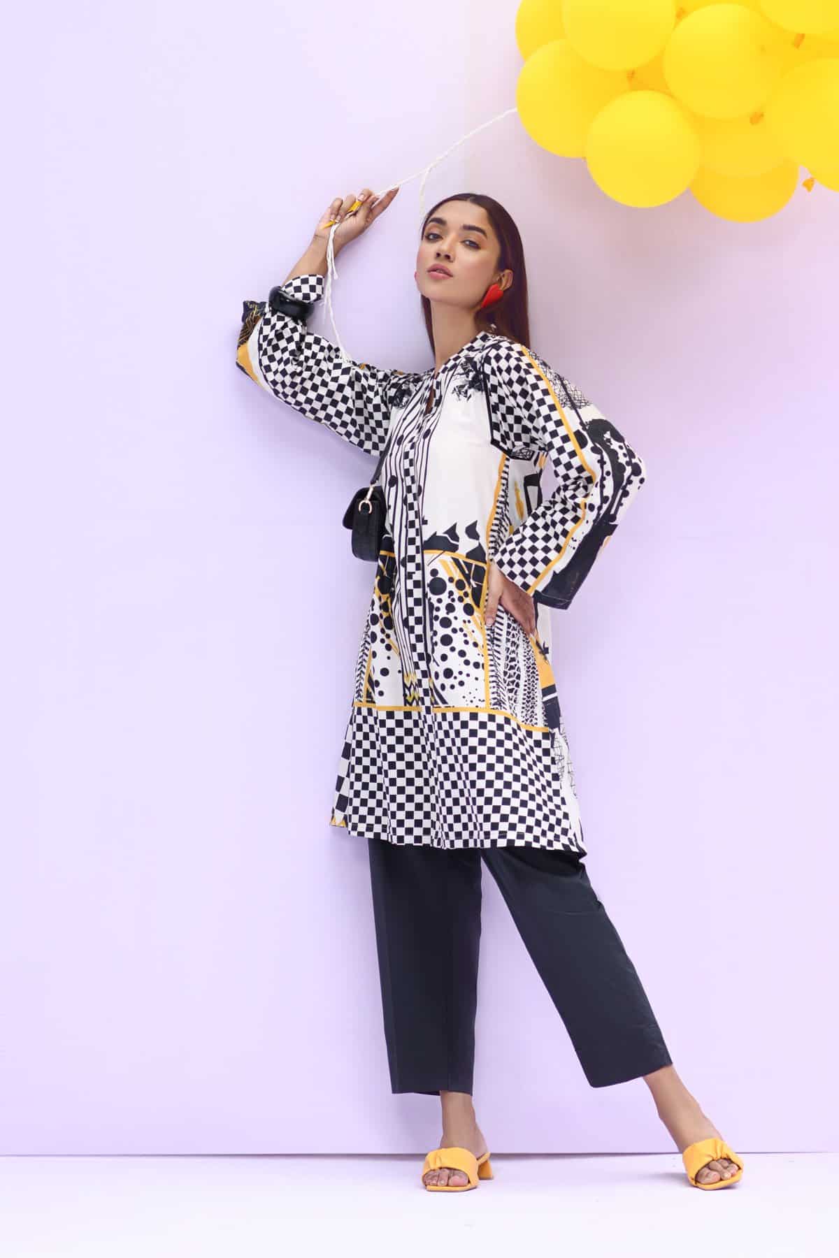 BTW Unstitched Designer Lawn Kurti - Skid Road (SS-5181)