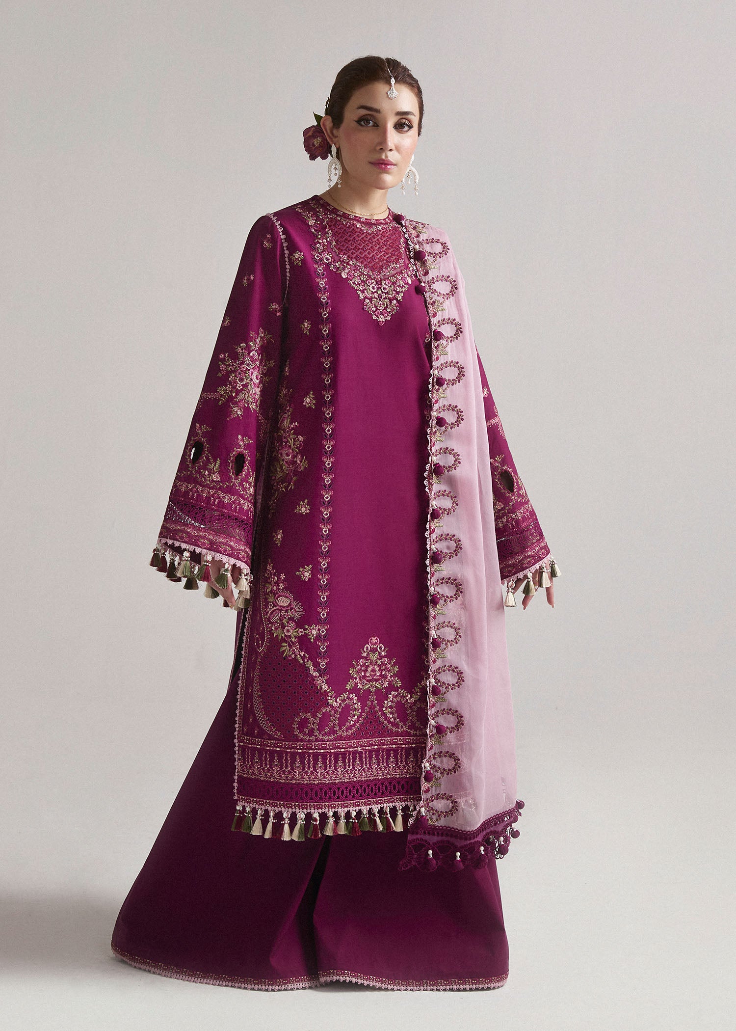 Hussain Rehar SS Lawn Eid Unstitched Collection'24 | Sangria