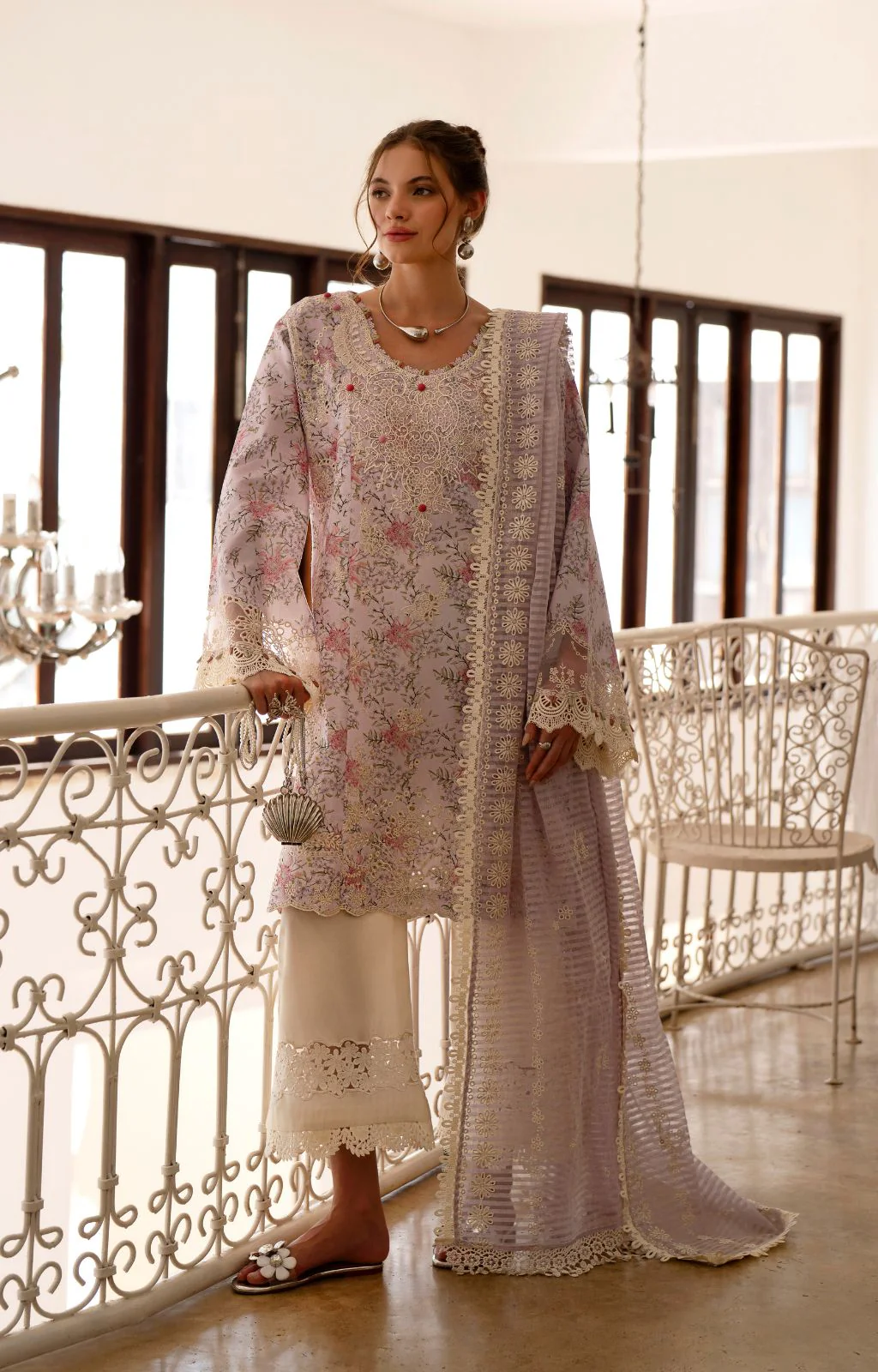 AJR Printkari 25 Lawn | Pearl