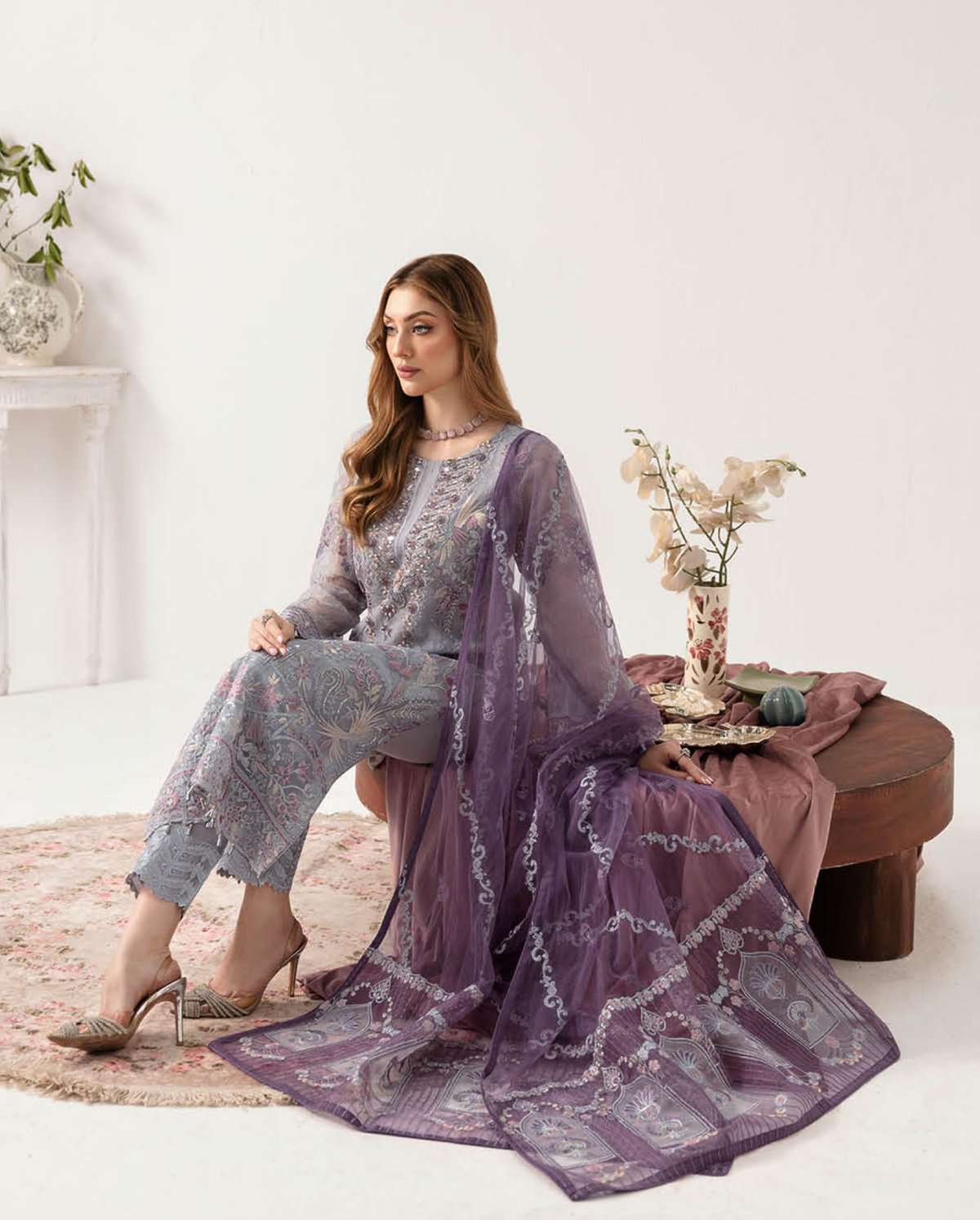 Minhal By Ramsha Unstitched Formal Collection 2024 Vol-11|RSH24M M-1104 - Image 2
