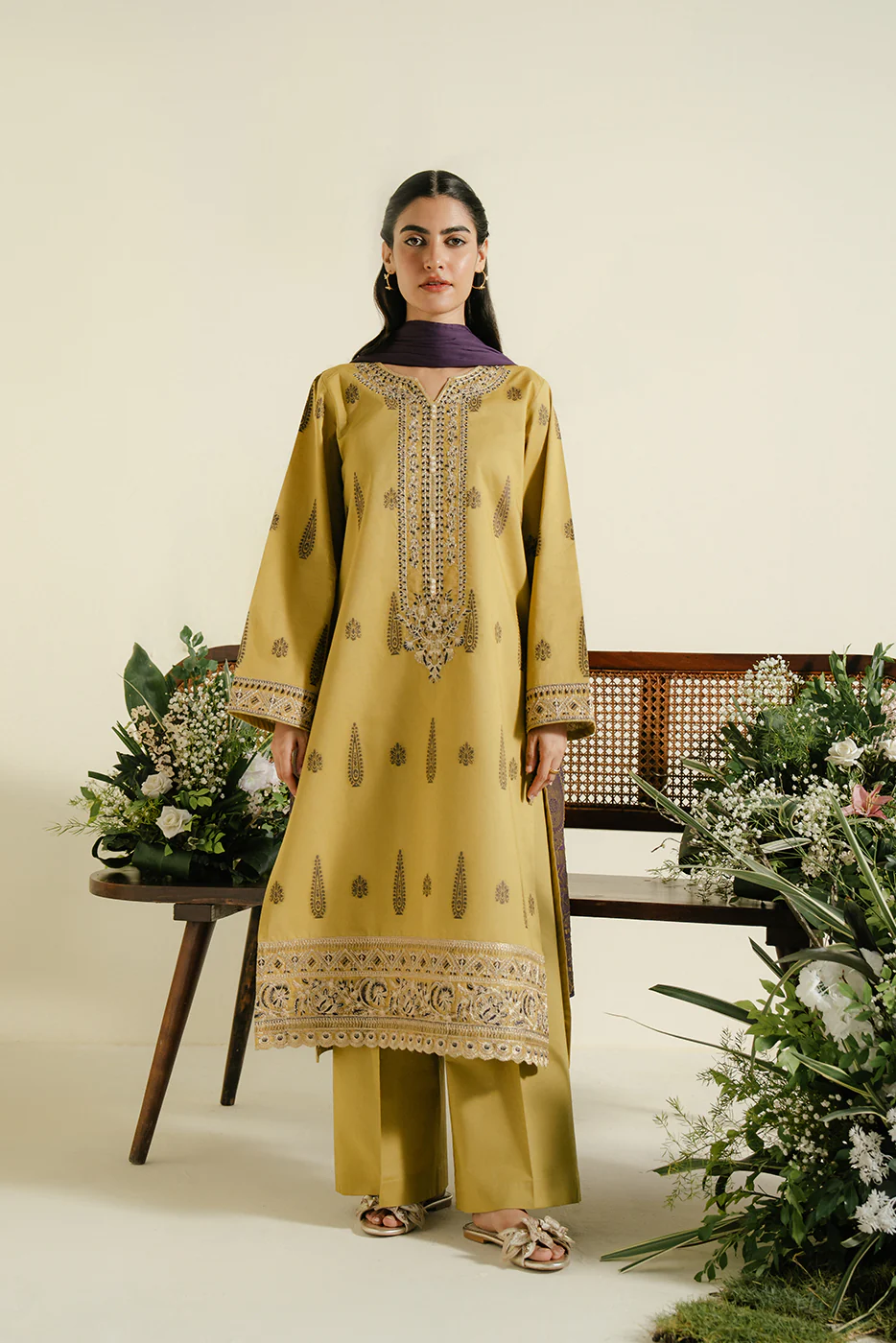 Beechtree Unstitched Winter Limited Edition | BT12406UN004450-MUSTARD-2000000265828-3PC - Image 2