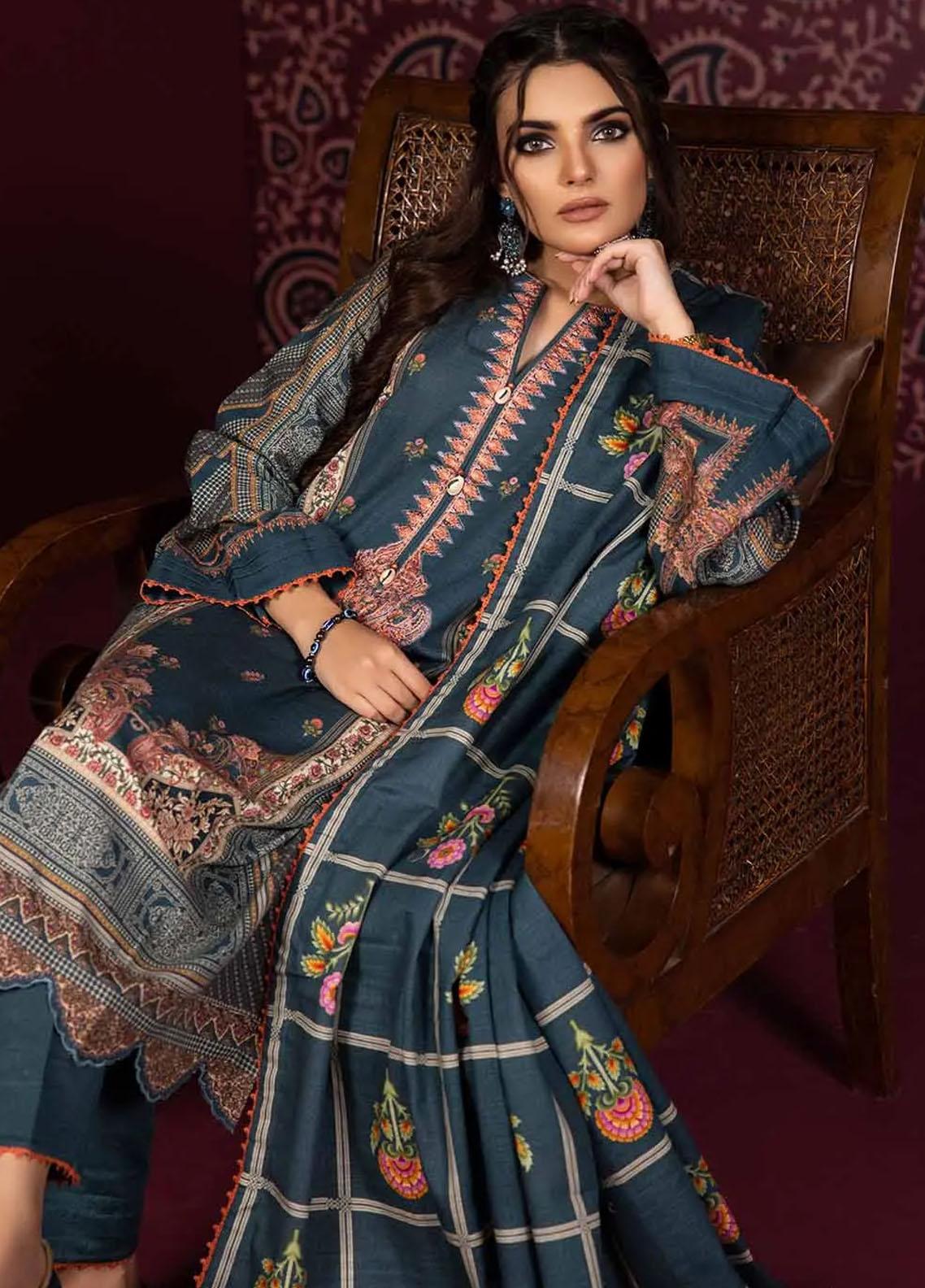 Gul Ahmed Embroidered Khaddar Piece K-32039 - Winter (GZ-461) - Image 3
