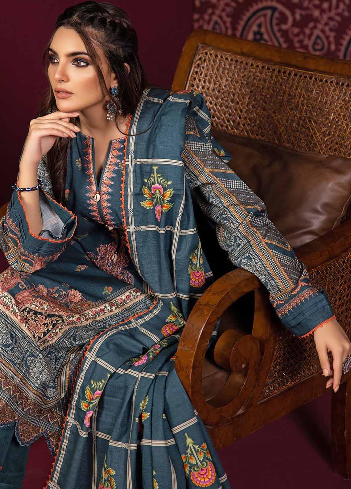 Gul Ahmed Embroidered Khaddar Piece K-32039 - Winter (GZ-461) - Image 2