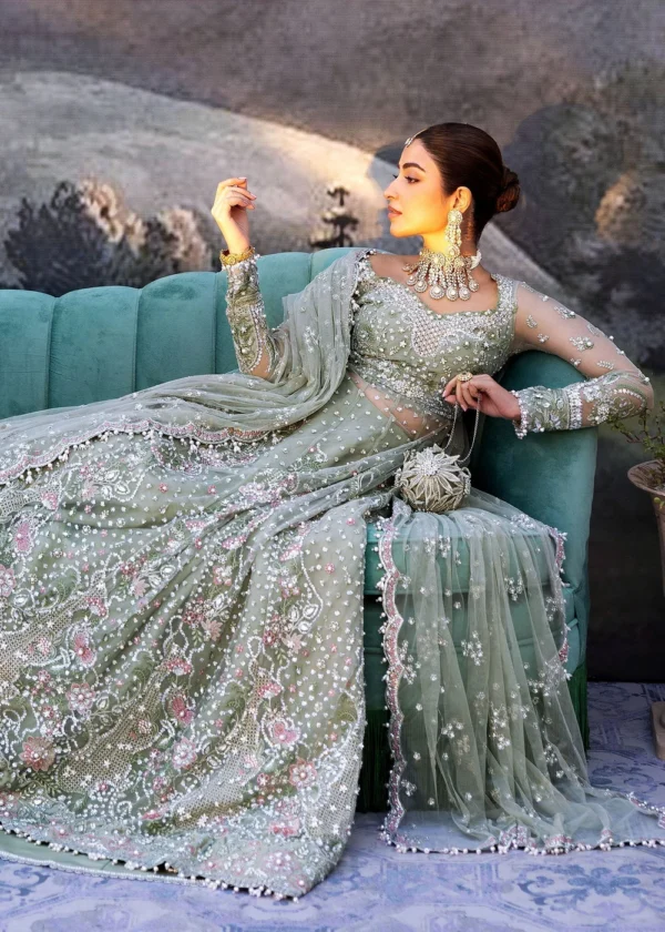 Alternative view of Festive Unstitched '25 by Sadaf Fawad Khan | Seafoam