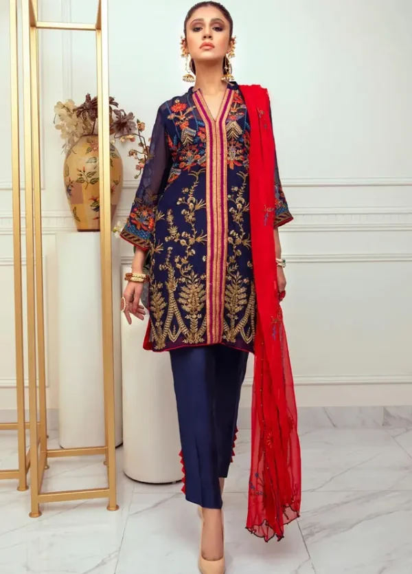 Meraki  Embroidered 3 Piece Suit ZS21M 10 IQ
