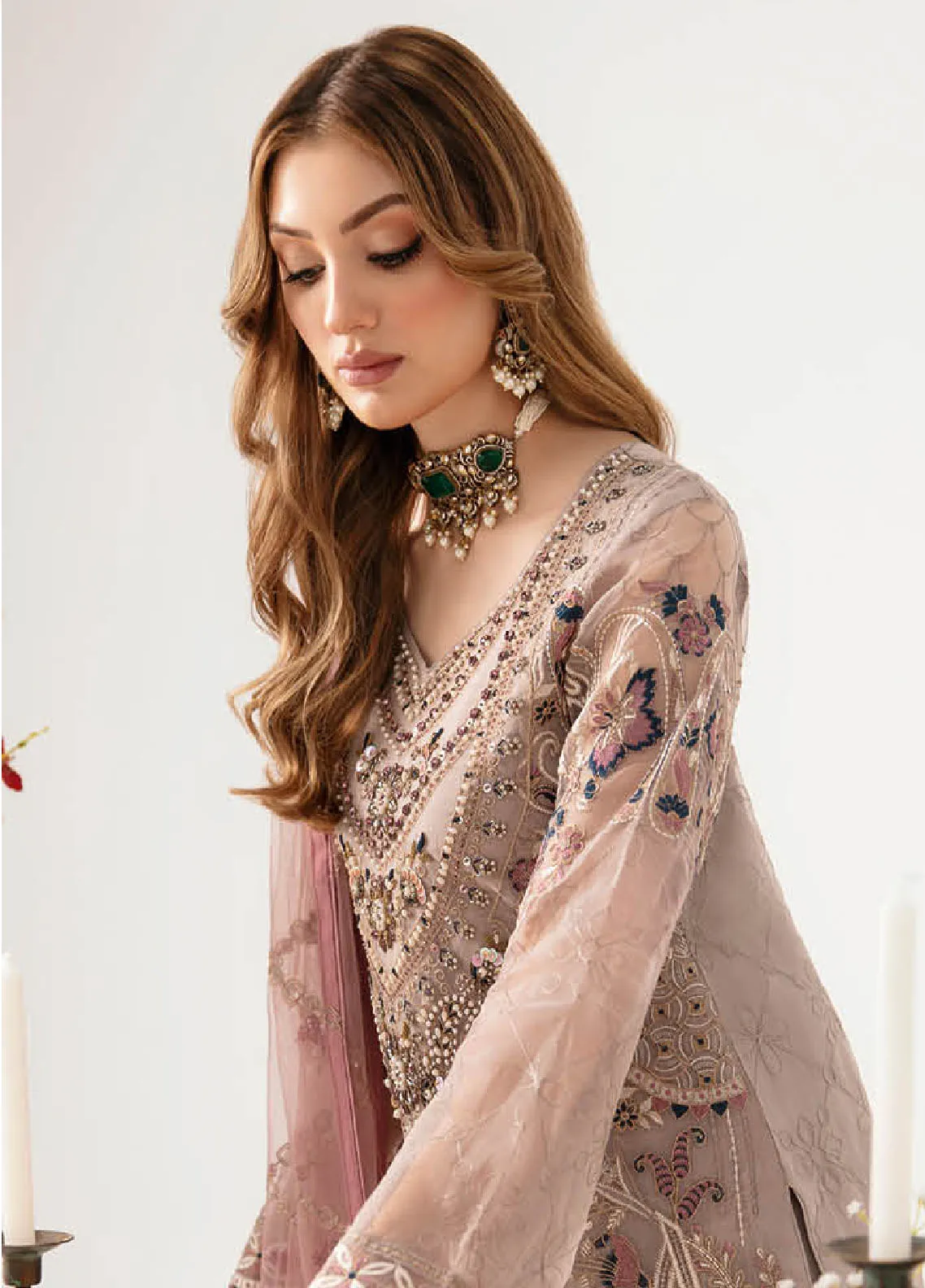 Minhal By Ramsha Unstitched Formal Collection 2024 Vol-11|RSH24M M-1110 - Image 2