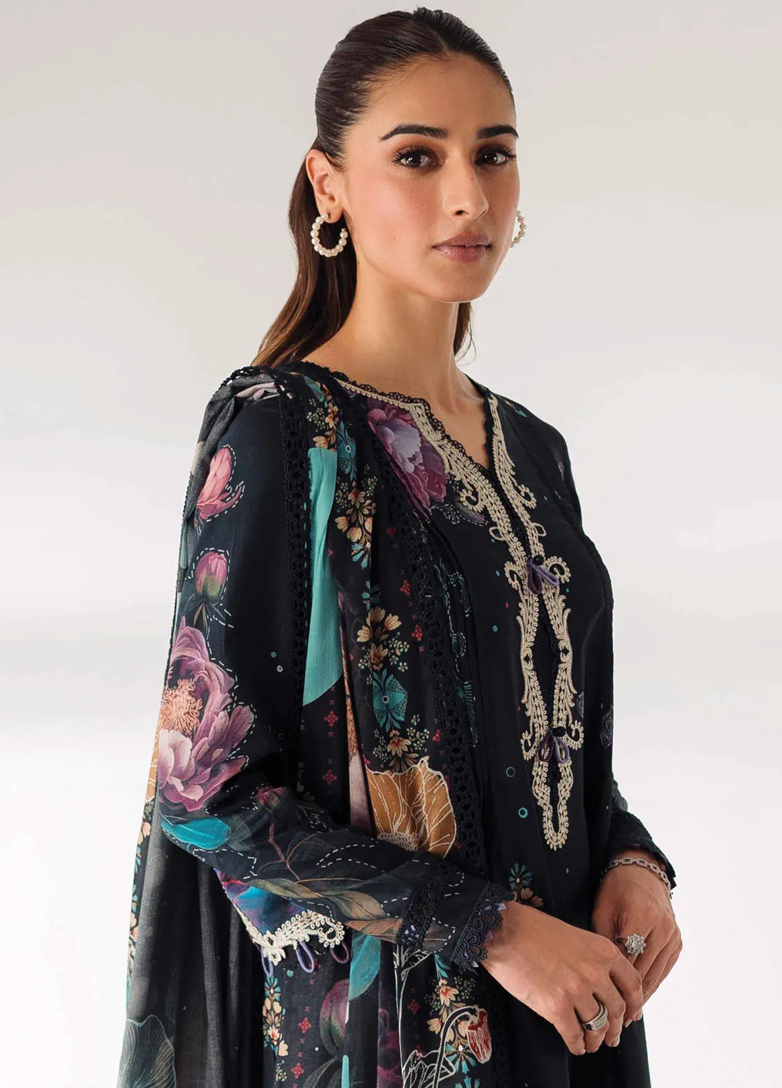 Qprints By Qalamkar Embroidered Lawn 2024 | QLM24QP AR-01 Aniqa - Image 3
