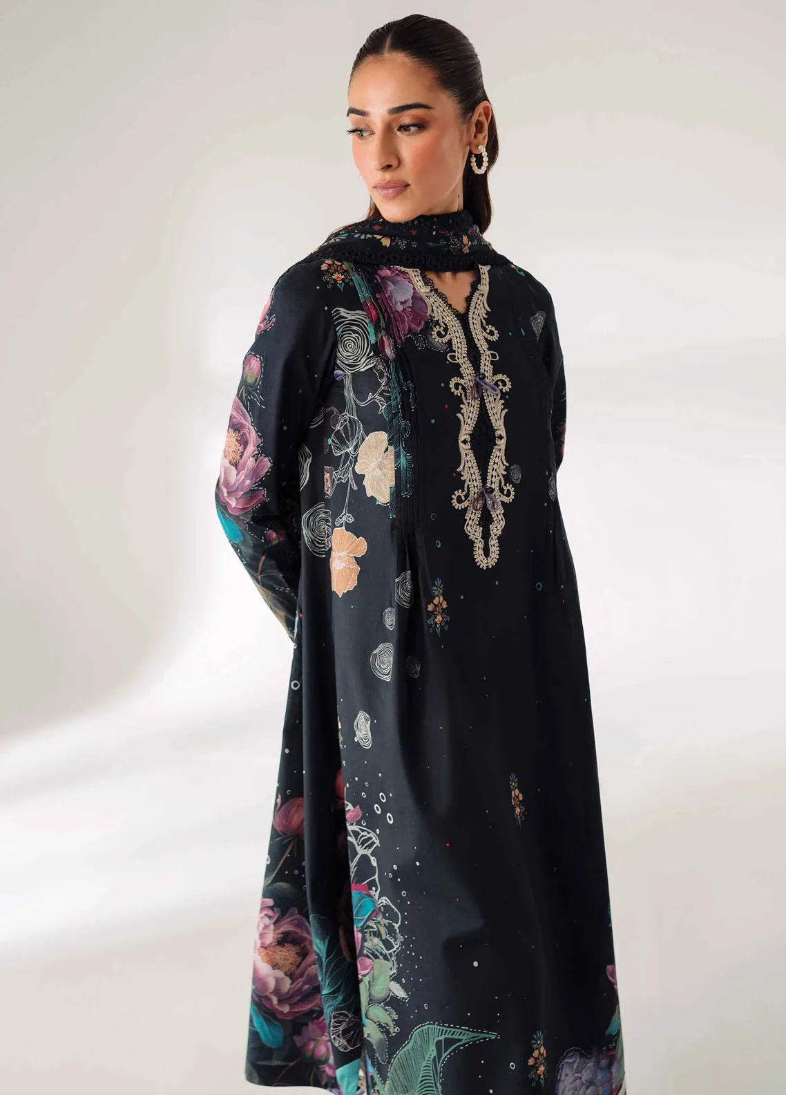Qprints By Qalamkar Embroidered Lawn 2024 | QLM24QP AR-01 Aniqa - Image 2