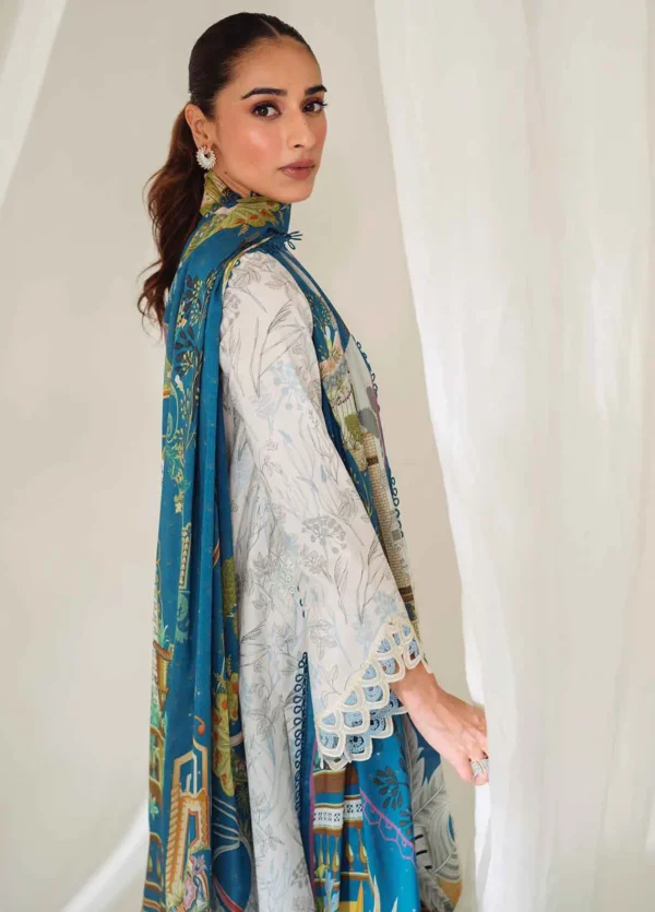 Alternative view of Qprints By Qalamkar Embroidered Lawn 2024 | QLM24QP AR-05 Florine