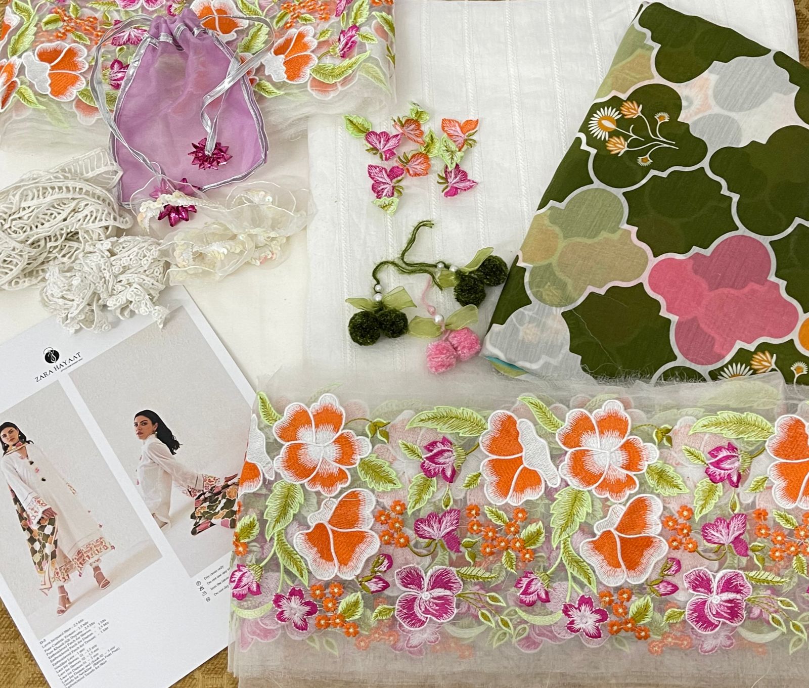 Zara Hayaat Luxury EID Lawn | Design 03 - Image 2