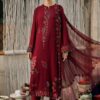 M Prints Maria B | Embroidered Dobby Linen Suit – Maroon (MPT-3110-A)