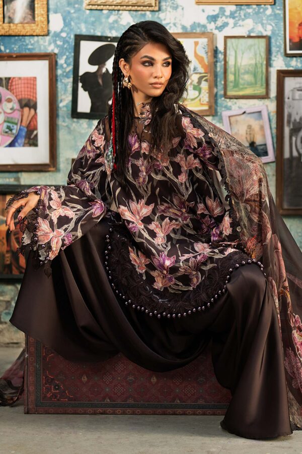 M Prints Maria B Embroidered Cambric Suit Brown MPT-3104-B