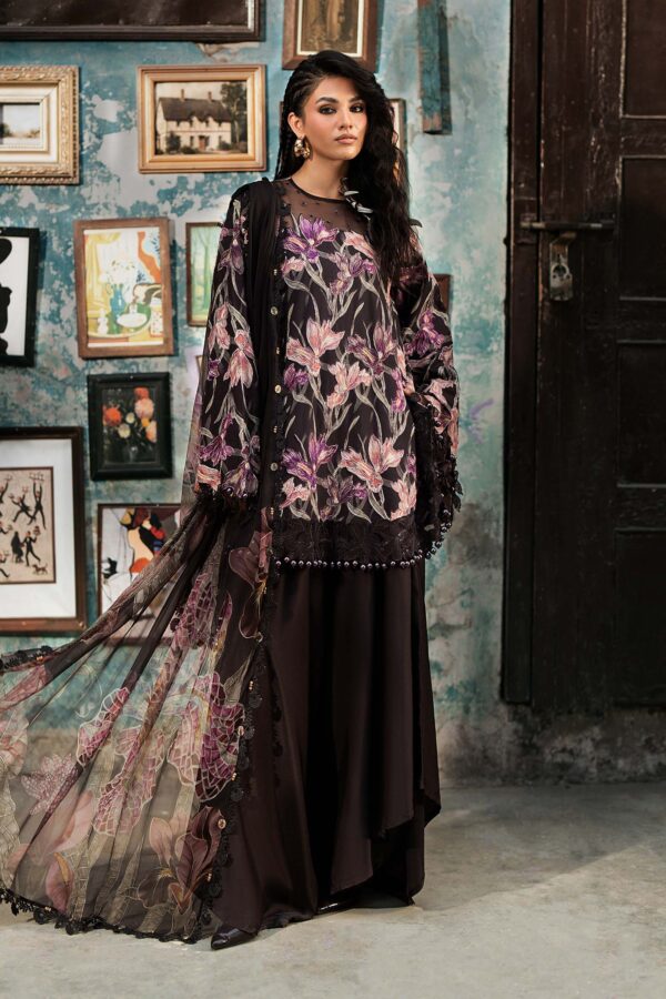 Alternative view of M Prints Maria B | Embroidered Cambric Suit – Brown (MPT-3104-B)