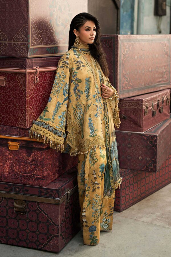 Alternative view of M Prints Maria B | Embroidered Cambric Suit – Mustard (MPT-3106-A)