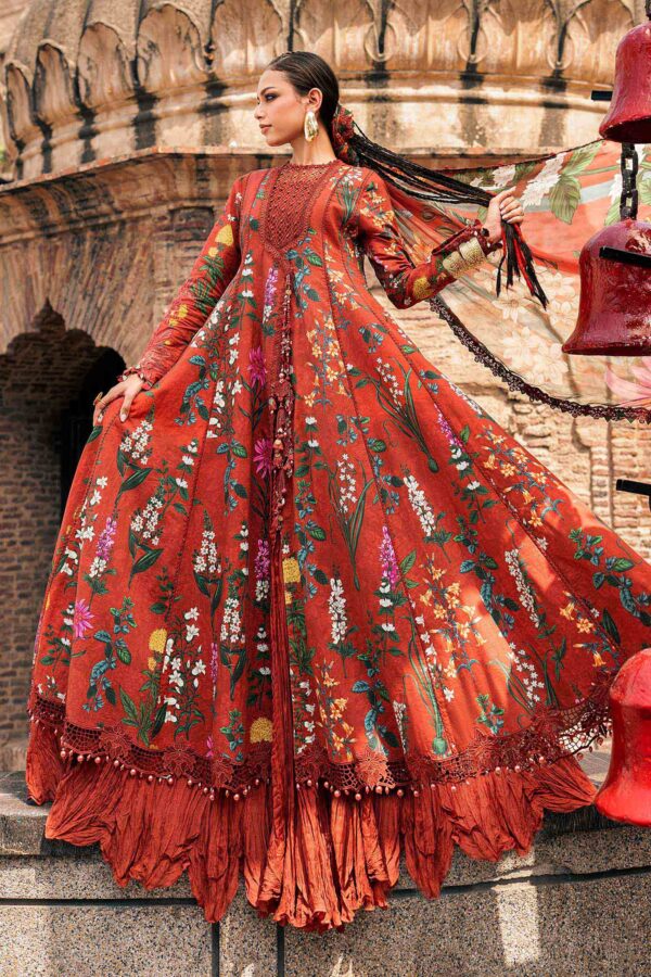M Prints Maria B | Embroidered Cambric Suit – Rust (MPT-3106-B)