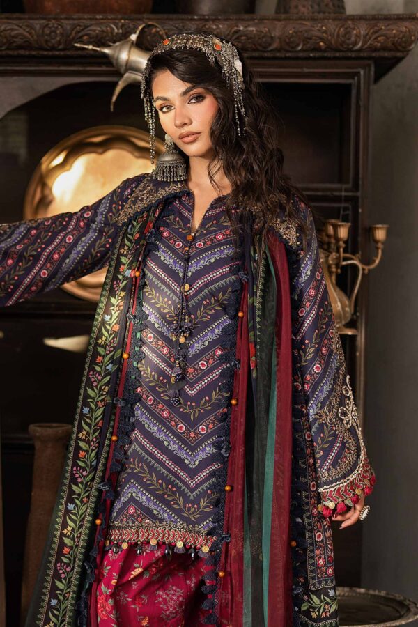Alternative view of M Prints Maria B | Embroidered Cambric Suit – Blue (MPT-3107-B)