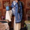 M Prints Maria B | Embroidered Irish Linen Suit – White & Blue (MPT-3108-A)