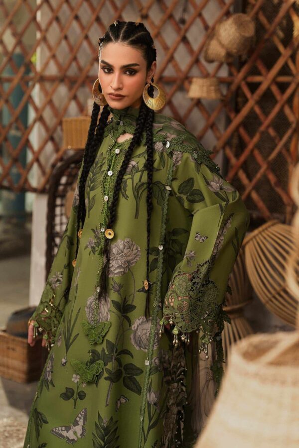 Alternative view of M Prints Maria B | Embroidered Cambric Suit – Green (MPT-3109-B)
